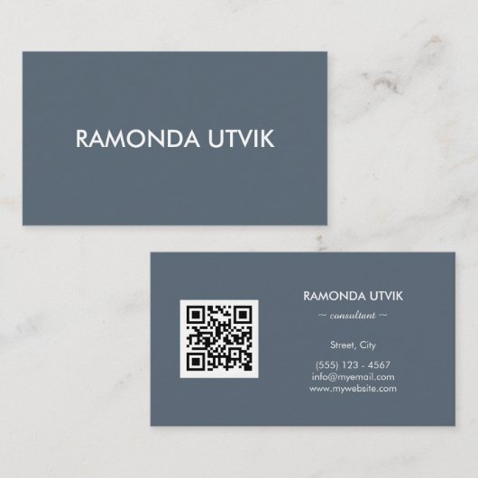 Elegant modern met QR-code Visitekaartje (Voorkant / Achterkant)