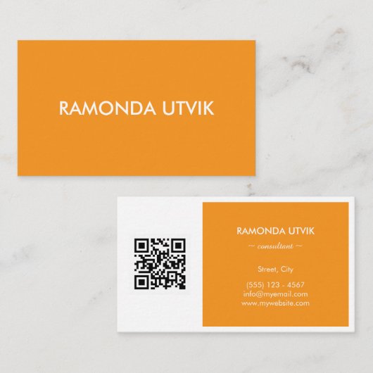 Elegant modern met QR-code Visitekaartje (Voorkant / Achterkant)