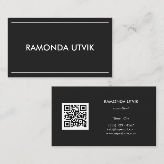 Elegant modern met QR-code Visitekaartje (Voorkant / Achterkant)