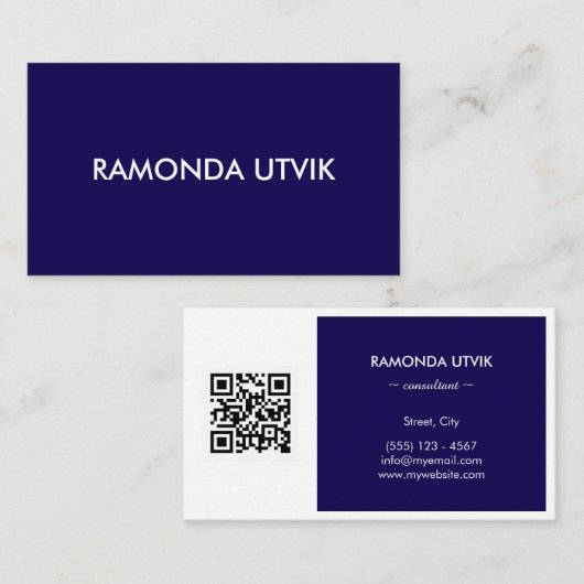 Elegant modern met QR-code Visitekaartje (Voorkant / Achterkant)