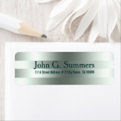Elegant modern metallisch groen tint stripes etiket (Insitu)