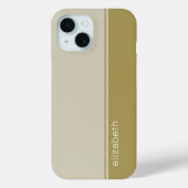 Elegant Modern, Minimaal 2 Kleurenontwerp met Naam Case-Mate iPhone Case (Achterkant)