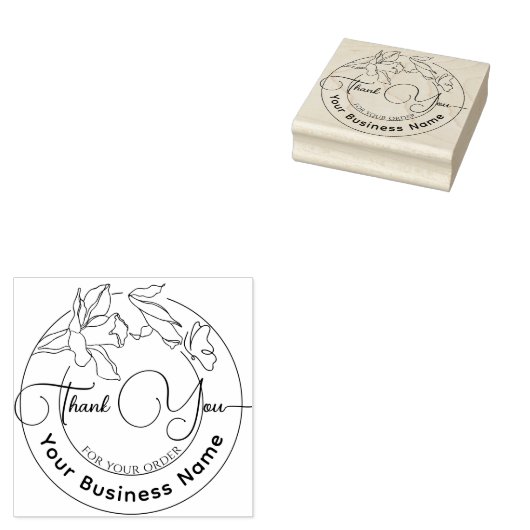 Elegant Modern Minimaal Bedankt voor uw bestelling Rubberstempel (Gestempeld)