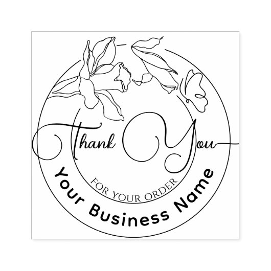 Elegant Modern Minimaal Bedankt voor uw bestelling Rubberstempel (Afrduk)