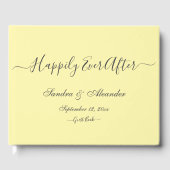 Elegant Modern Minimaal Boter Bord Geel Huwelijk Gastenboek (Voorkant)