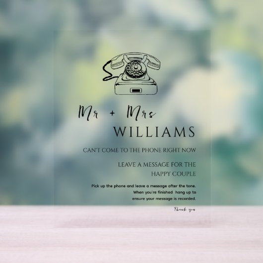 Elegant Modern Minimaal Bruiloft Audio Gastenboek Acryl Bord (Neutraal)