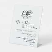 Elegant Modern Minimaal Bruiloft Audio Gastenboek Reclamebord Met Voetstuk (Voorkant)