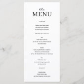 Elegant Modern Minimaal Bruiloft Menu Sjabloon (Voorkant)