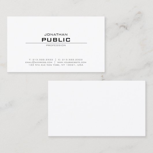 Elegant modern, minimaal design, trendy grafische  visitekaartje (Voorkant / Achterkant)