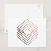 elegant modern minimaal faux roos goud geometrisch briefkaart (Voorkant / Achterkant)