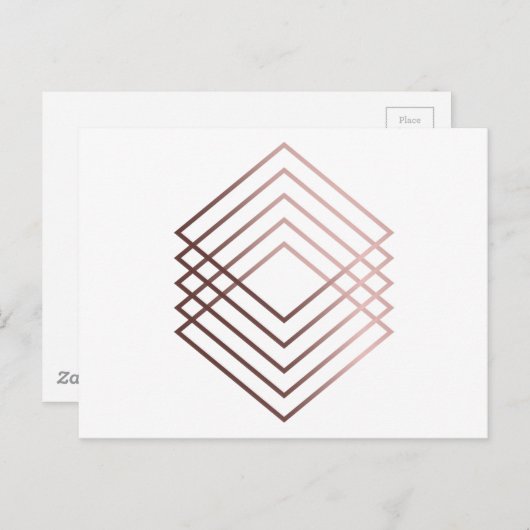 elegant modern minimaal faux roos goud geometrisch briefkaart (Voorkant / Achterkant)