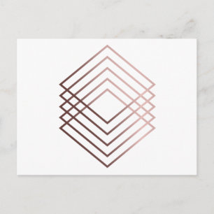 elegant modern minimaal faux roos goud geometrisch briefkaart