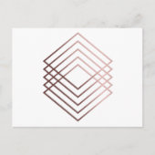 elegant modern minimaal faux roos goud geometrisch briefkaart (Voorkant)