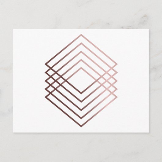 elegant modern minimaal faux roos goud geometrisch briefkaart (Voorkant)
