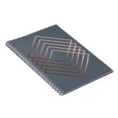 elegant modern minimaal faux roos goud geometrisch notitieboek (Rechterzijde)