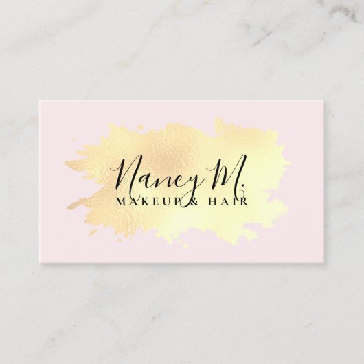 Elegant modern minimaal goud roze visitekaartje (Voorkant)