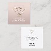 Elegant modern minimaal gouden sieraden vierkante visitekaartje (Voorkant / Achterkant)