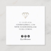 Elegant modern minimaal gouden sieraden vierkante visitekaartje (Achterkant)