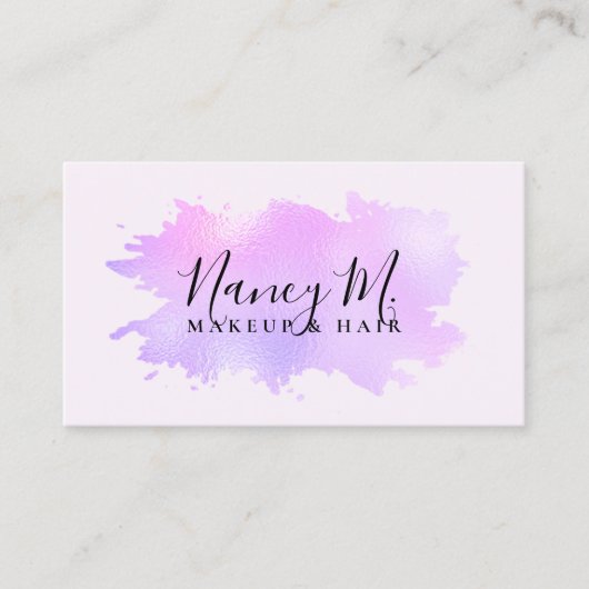 Elegant modern minimaal gradiëntroze paars visitekaartje (Voorkant)