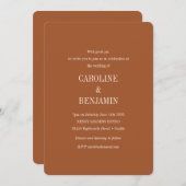 Elegant modern minimaal klassieke terracotta bruil kaart (Voorkant / Achterkant)