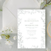 Elegant modern minimaal lef Sage Green Wedding Kaart