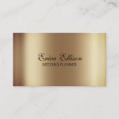 Elegant modern minimaal metalen huwelijk visitekaartje (Voorkant)