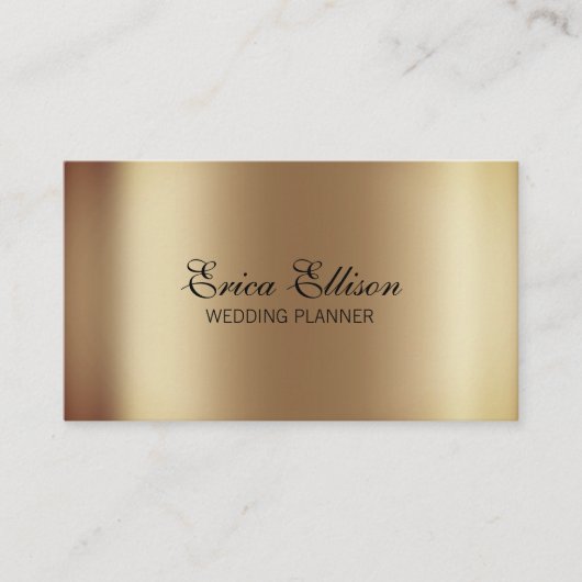 Elegant modern minimaal metalen huwelijk visitekaartje (Voorkant)