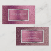 Elegant modern minimaal metallisch roze Paarse zil Visitekaartje (Voorkant / Achterkant)