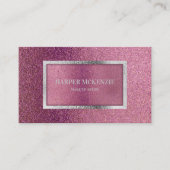 Elegant modern minimaal metallisch roze Paarse zil Visitekaartje (Voorkant)