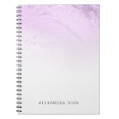 Elegant modern minimaal paars glitter marmer notitieboek (Voorkant)