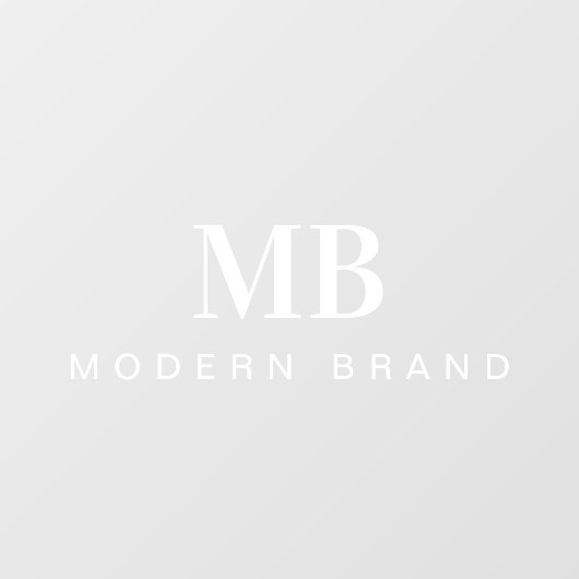 Elegant modern minimaal professioneel monogram raamsticker (Vel)