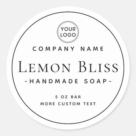 Elegant modern, minimaal rond productlabel ronde sticker (Voorkant)