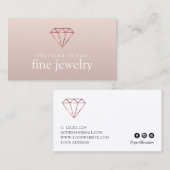 Elegant modern minimaal roos gouden sieraden visitekaartje (Voorkant / Achterkant)