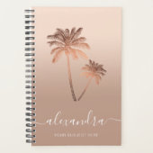 Elegant modern minimaal roos goudpalmen planner (Voorkant)
