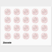 Elegant modern minimaal roze satijnetiket ronde sticker (Vel)