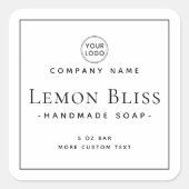 Elegant modern minimaal vierkant etiket (Voorkant)