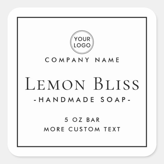 Elegant modern minimaal vierkant etiket (Voorkant)