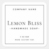 Elegant modern minimaal vierkant etiket (Voorkant)