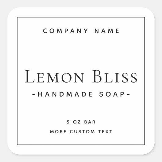 Elegant modern minimaal vierkant etiket (Voorkant)