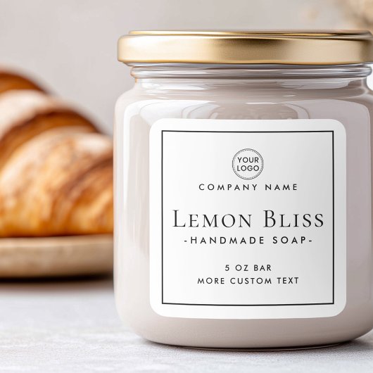 Elegant modern minimaal vierkant etiket