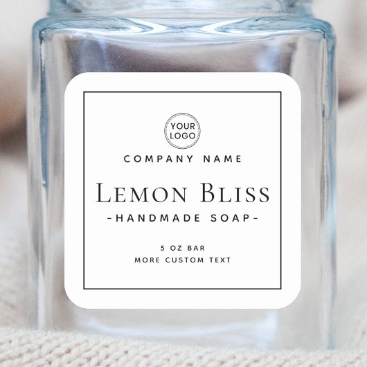 Elegant modern minimaal vierkant etiket