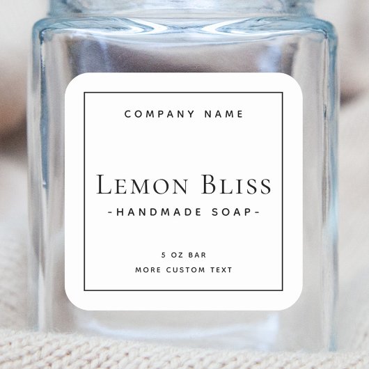 Elegant modern minimaal vierkant etiket