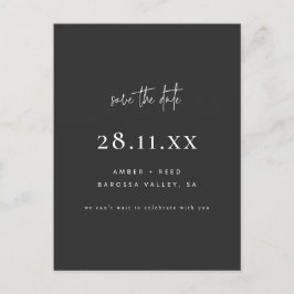 Elegant Modern Minimaal Zwart Eenvoudig De Datum O Aankondigingskaart