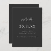 Elegant Modern Minimaal Zwart Eenvoudig De Datum O Aankondigingskaart (Voorkant / Achterkant)