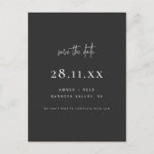 Elegant Modern Minimaal Zwart Eenvoudig De Datum O Aankondigingskaart (Voorkant)