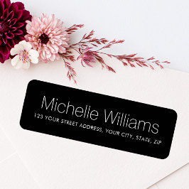 Elegant modern minimaal zwart retouradres etiket