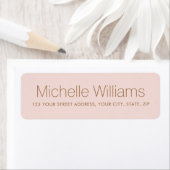 Elegant modern minimaal zwart-roze retouradres etiket (Insitu)