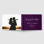 Elegant Modern Minimal Bold Jewel Paarse bruiloft Gastenboek (Volledig)