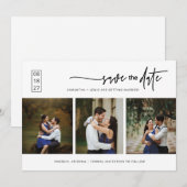 Elegant Modern Minimal Save the Date Foto QR-code Kaart (Voorkant / Achterkant)