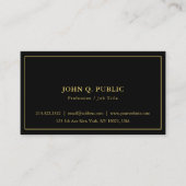 Elegant Modern Minimal Simple Sjabloon Zwart Goud Visitekaartje (Voorkant)